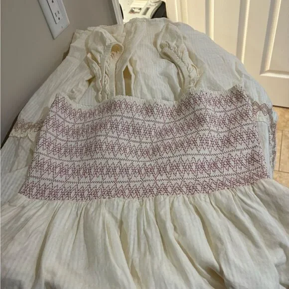 Madewell Petite Lucie Smocked Tiered Midi Dress size Medium - Picture 11 of 11